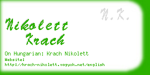 nikolett krach business card